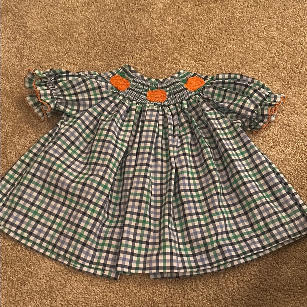 Pumpkin Smocked Girl’s Top